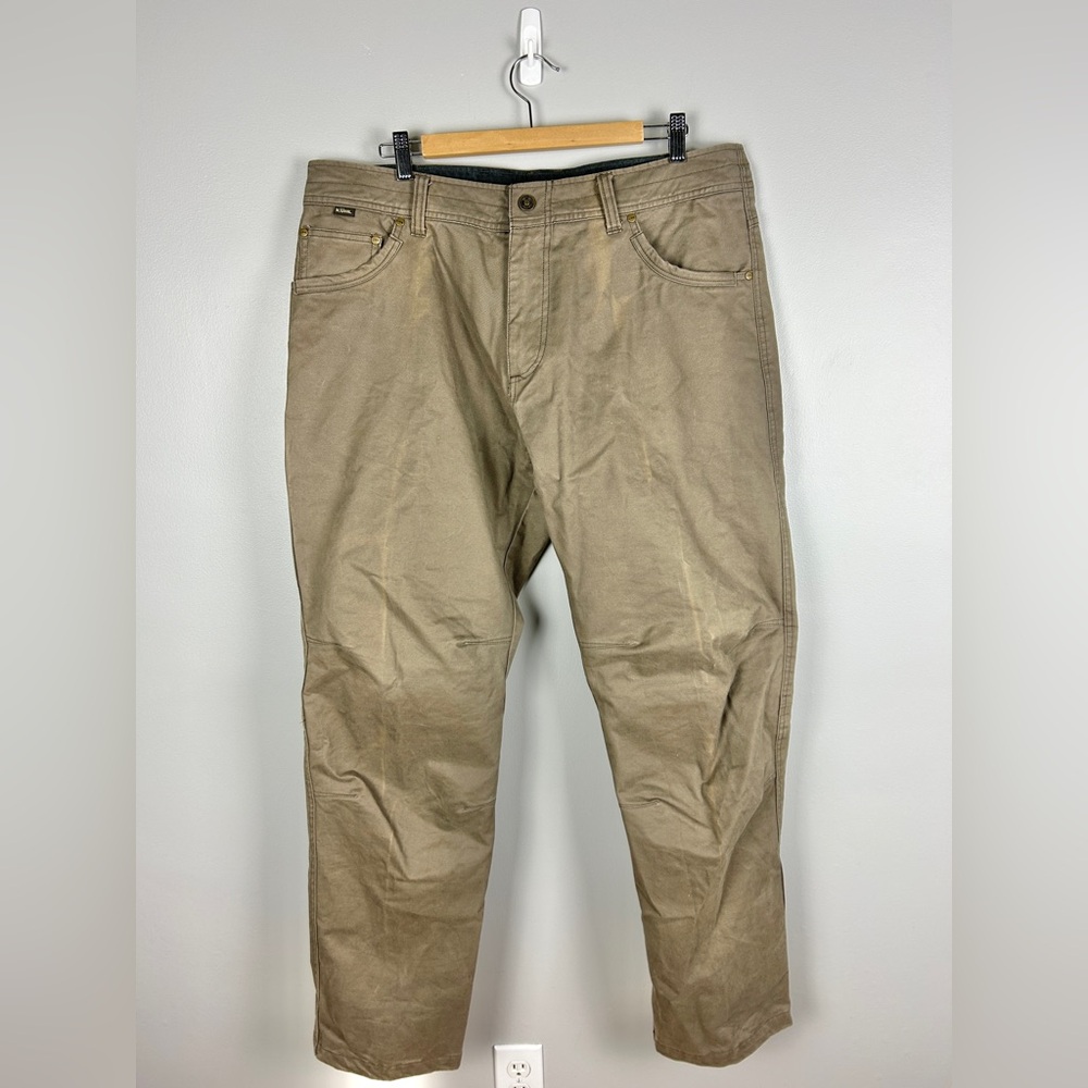 KUHL Hot Rydr Insulated Pant Brown Men's 38x32 Twill Workwear Outdoors